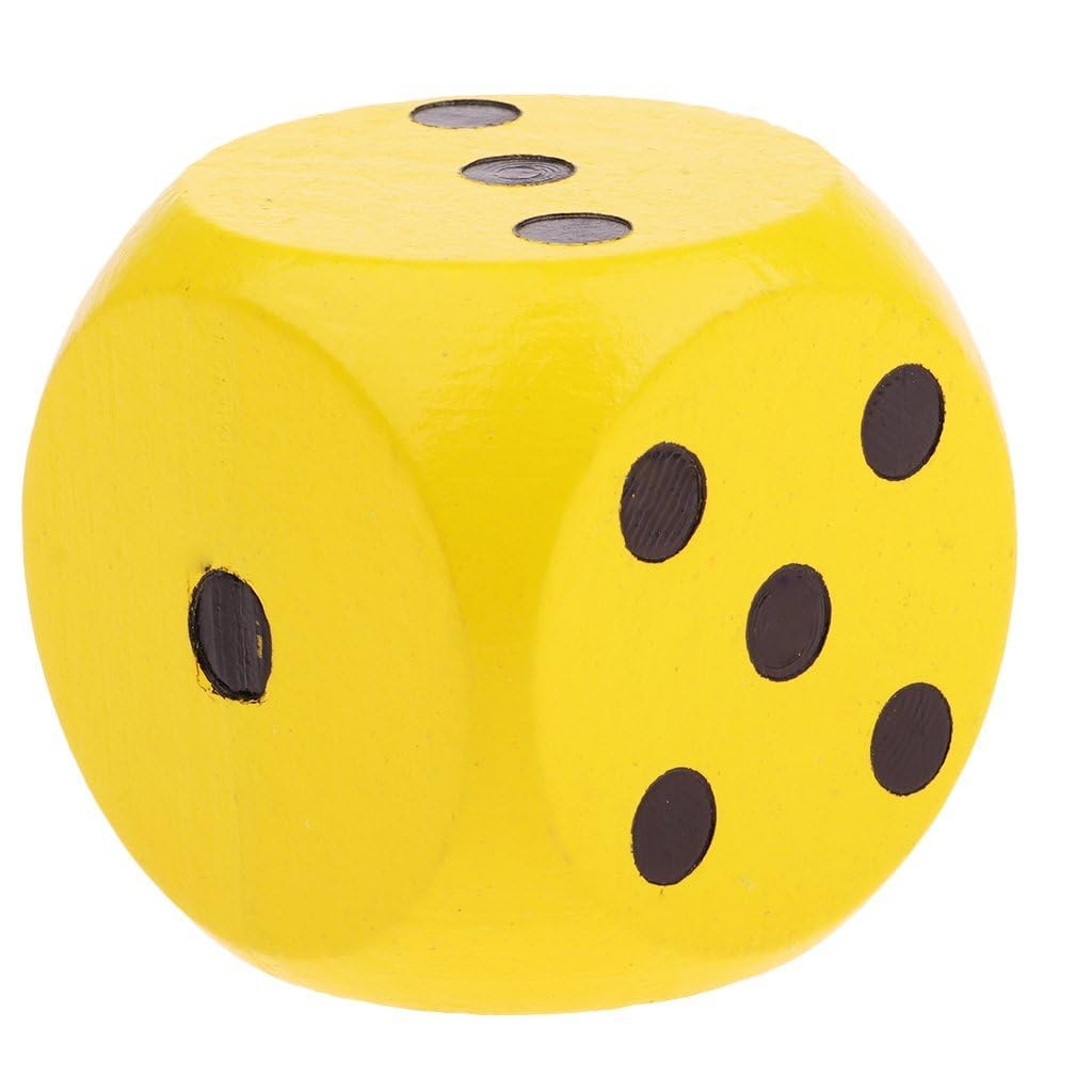 2PCS Big Dice, Dice Cube - Extra Large Wooden Cube with Rounded Corners for Family Board Games, RPG and Tabletop Gaming, Dics Set 3