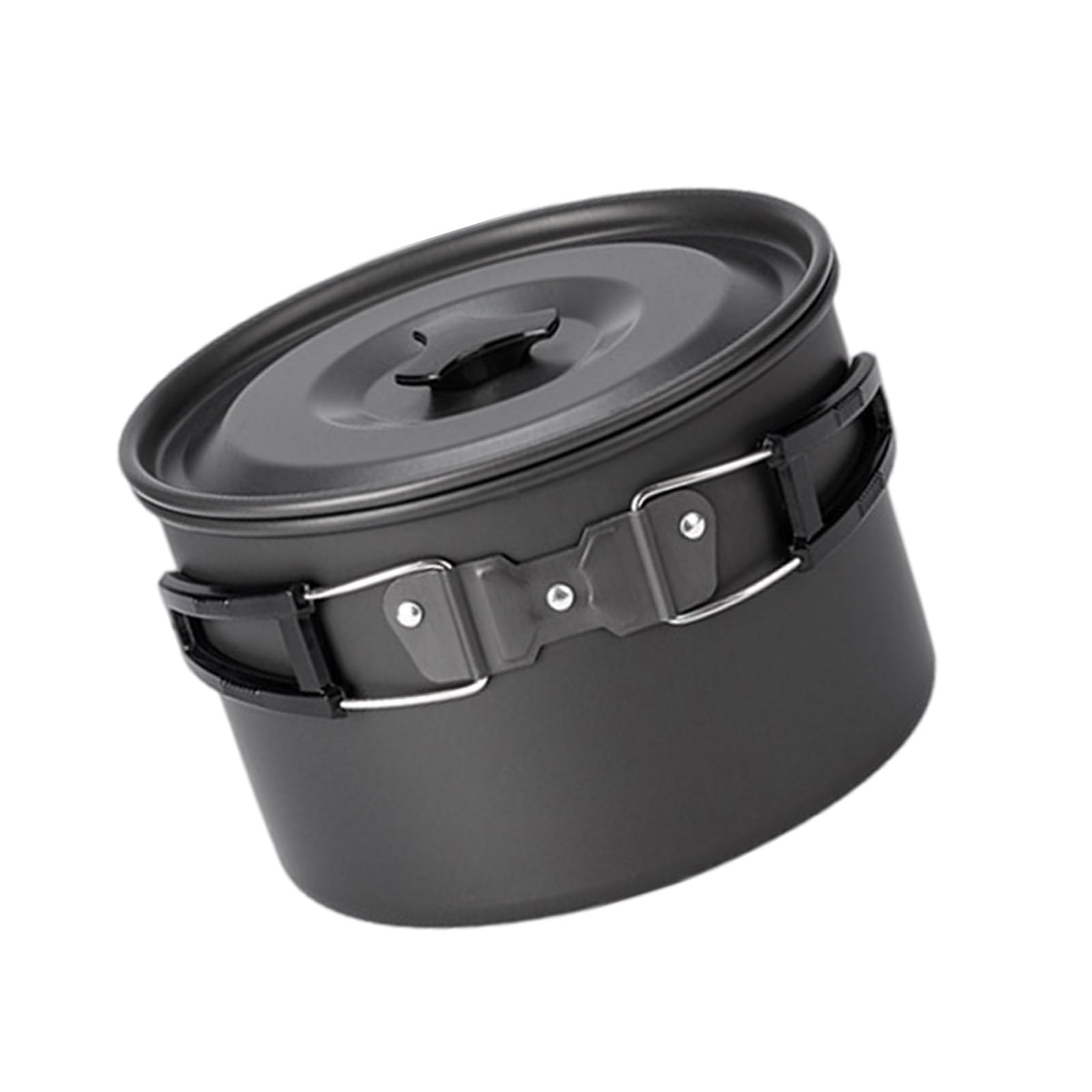 QIEIEI Camping Cook Pots with Lid and Folding Handle Outdoor Cooking Pots Utensils Nonstick Camping Cookware Easy to