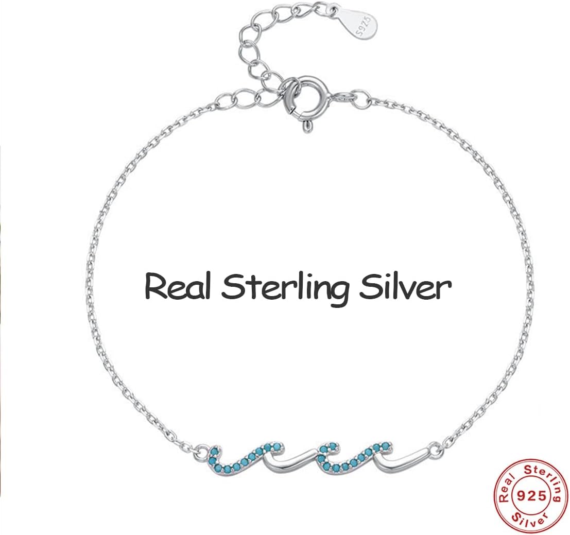 Valentines Day Gifts for Her,Best Friends Gifts for Women,Bestie Gifts for Woman, Friendship Bracelets,925 Sterling Silver Wave Bracelet Gift for Friends Birthday Gift Graduation,BFF Gift,Valentine's Day - Image 5