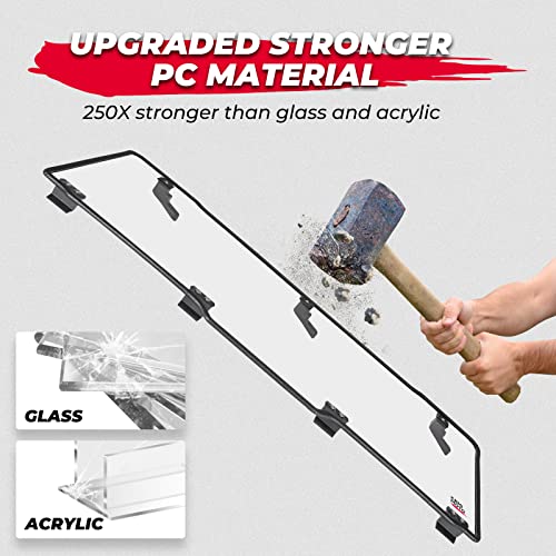 KEMIMOTO Hard Coated Rear Window, Pre-installed Back Windshield Compatible with Polaris Ranger XP 1000/Crew 2017-2025, Polaris Ranger 1000/Crew 2020-2025, Ranger XP 900/Crew 2013-2019