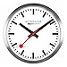 Produktbild Mondaine - Wanduhr A990.Clock.16SBB 25cm - Bahnhofsuhr in Silber aus gebürstetem Aluminium mit rotem Sekundenzeiger - Hergestellt in der Schweiz staubbeständig - Hergestellt in der Schweiz