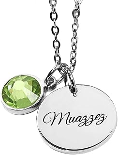 Custom Name Necklace Personalized with Birthstone 18k Gold Plated Stainless Steel Sterling Silver Handmade Engraved Nameplate Pendant Customized Dainty Jewelry Birthday Gifts for Women Girls