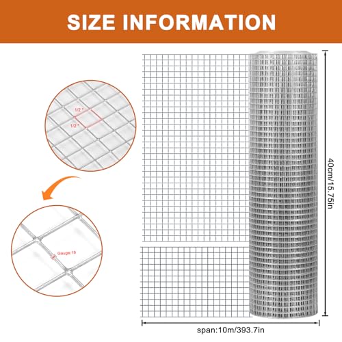 16inx30ft 1/2 inch Hot-dip Galvanized Wire Mesh, Chicken & Gopher Protection
