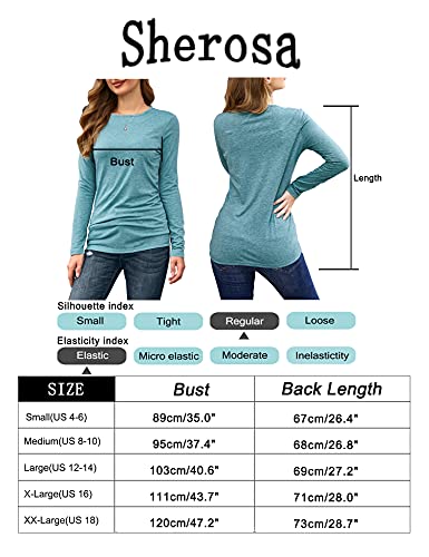 Sherosa White Shirts For Women Long Sleeve Dressy Fashion Boat Neck Tunic Tops To Wear With Leggings White,M thumb #4