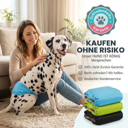 HUND IST KÖNIG Hundewindeln für Rüden [3 STK] Saugstarke Hundewindeln Rüde | Bequeme Hunde Windeln bei Inkontinenz Hund - Umweltfreundliche Rüdenwindel waschbar | Hundewindel leicht zu reinigen