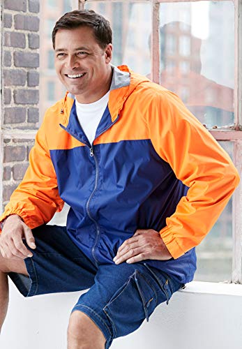 Kingsize Men's Big & Tall Jersey-Lined Windbreaker - Big - 6Xl, Black #TOP2