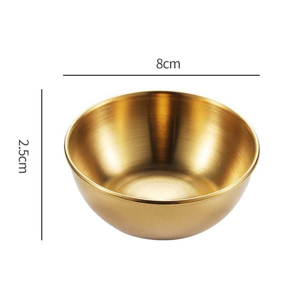 Runde kleine Mini-Schüssel aus Edelstahl, Saucenschalen, Servierteller für Vorspeisen, Küchenzubehör (4 Stück, Gold)