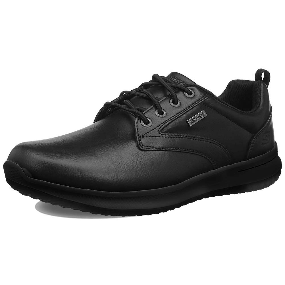 Skechers Herren Delson Antigo Half shoes, Black Leather, 40 EU