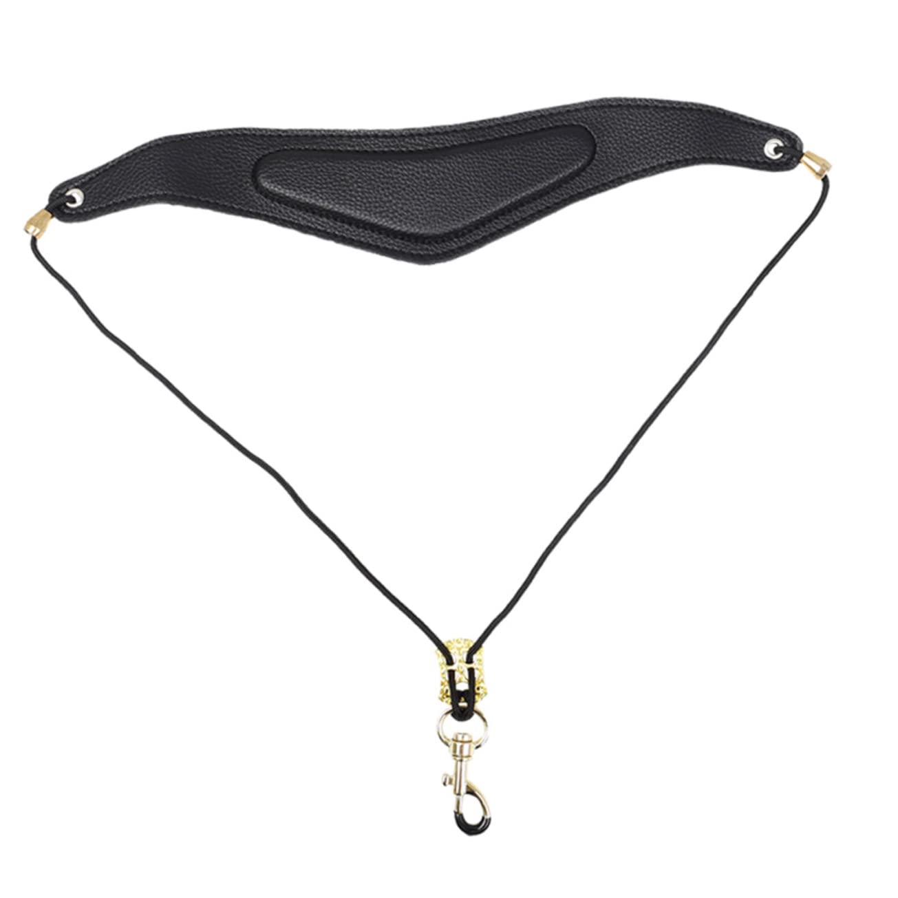 OFFSCH Leather Saxophone Neck Strap Adjustable Alto Tenor Sax Neck Strap with Metal Hook and Comfortable Padding for Clarinet Oboe and Horn Players