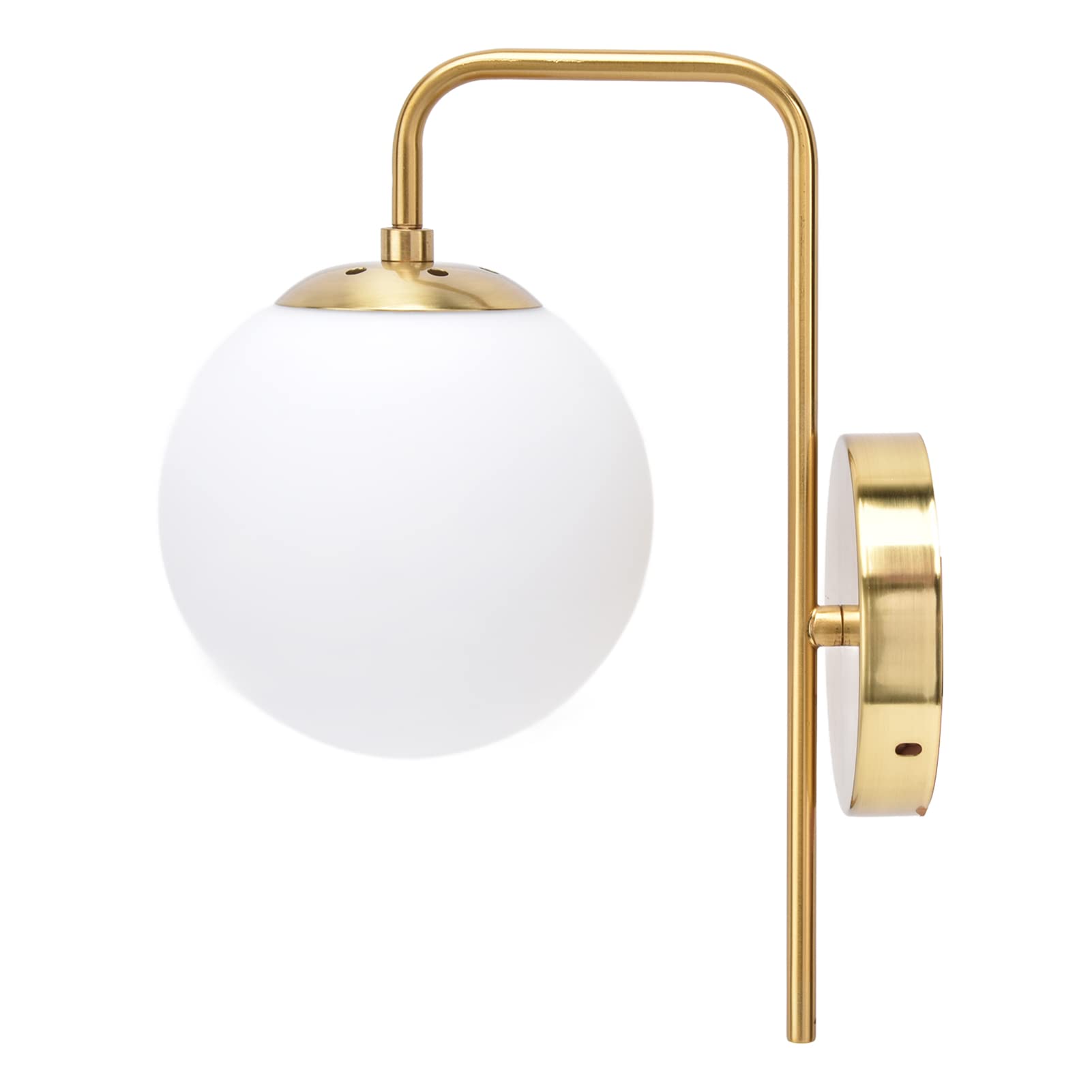 Cocoarm Nordic Szklana Kula Kinkiet LED żelazko i Matowe Szkło E27 Kinkiet 30,5 Cm wysokość 110 V do 240 V do Sypialni Salon Przedpokój Hotel