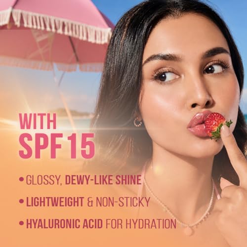 Image of Staze Y.U.M.M.Y Lip Gloss Balm | 3-in-1 Gloss + Tint + Balm | High-Shine Glossy Finish | With SPF 15 | Non-sticky Formula with Hyaluronic Acid & Shea Butter | 04 Strawberry Jelly | 2g (Pack of 2)