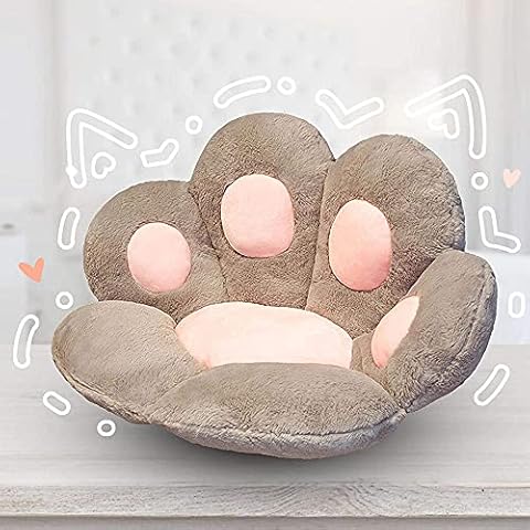 Cute Seat Cushion,Lazy Sofa Cat Paw Shape Lazy Sofa,Office Chair Cushion,Floor Mat,Bear Paw Office Chair Cushion for Dining Room,Bedroom, Office Chair Or Sofa (Gray) Cover