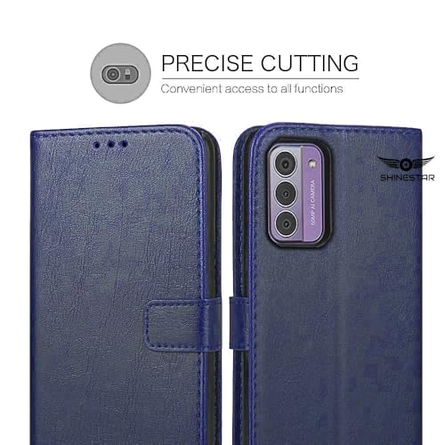 Image of SHINESTAR Nokia G42 5G Flip Back Cover | PU Leather Flip Cover Wallet Case with TPU Silicone Case Back Cover for Nokia G42 5G - Ultimate Blue
