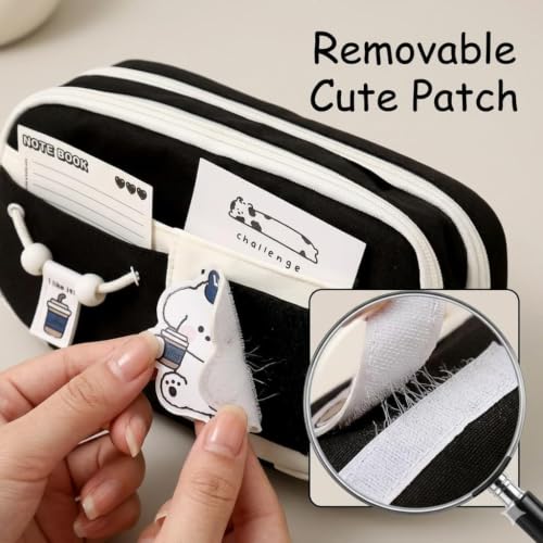 Image of Lucky Dog Pencil Pouch, 4 Compartment Storage Case | Cute Lucky Dog pencil pouch with double zipper design and spacious multi-compartment storage.