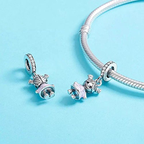 Boy OR Girl Dangle 925 Sterling Silver Charm Beads for Fashion Charms Bracelet & Necklace4