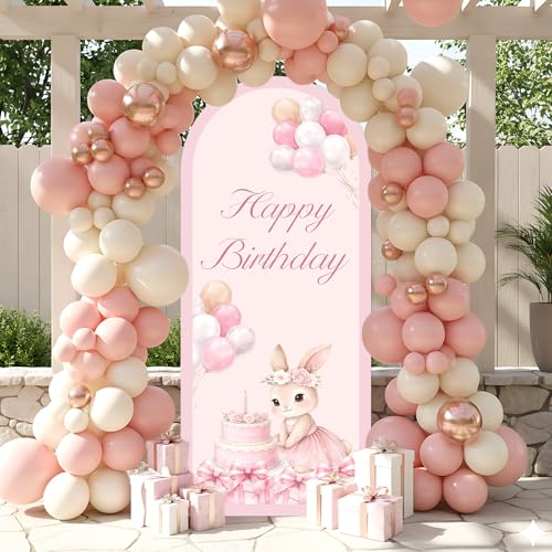 Fondo decorativo rosa con tema de conejo para fiesta miniatura 3