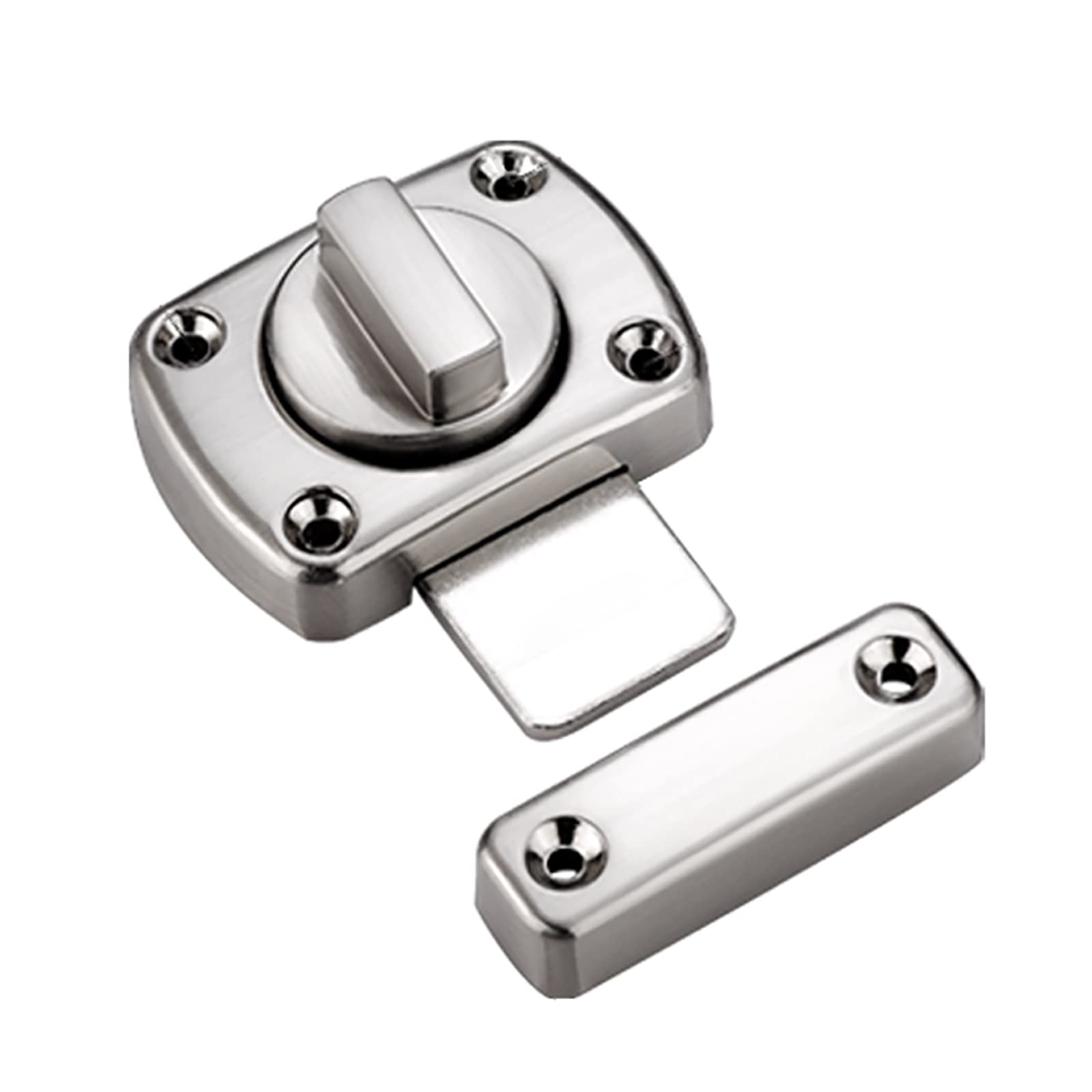 Door Latch, Privacy Door Latch Lock Wooden Bolt Thickened Barrel Heavy Duty Solid(Silver)