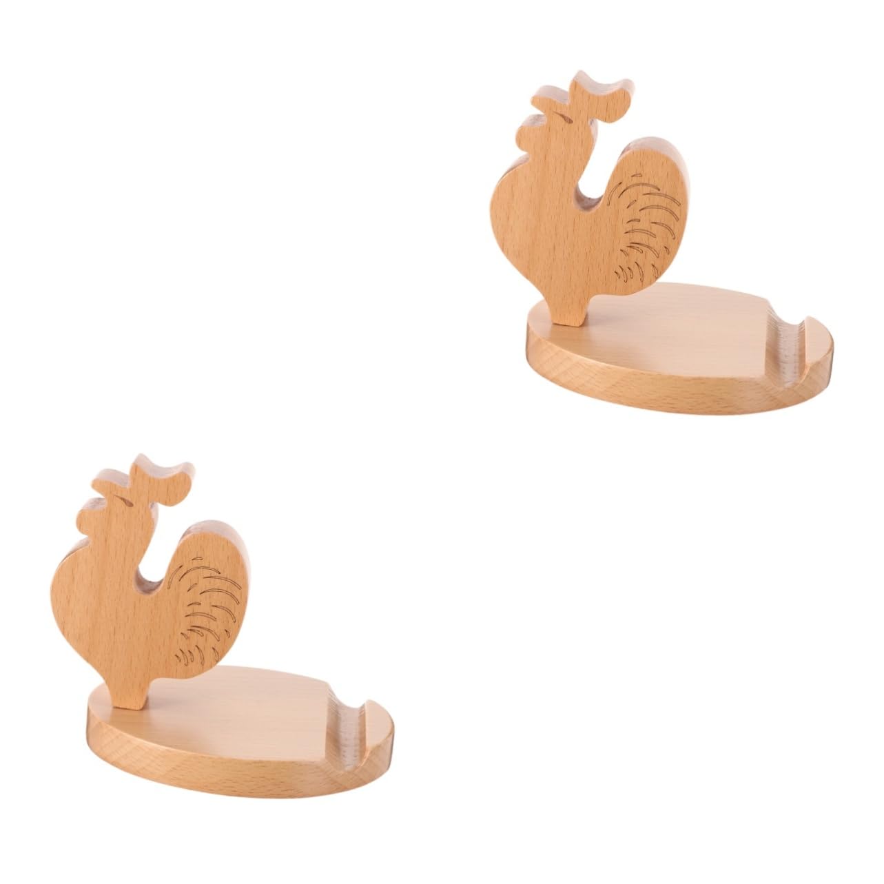 Hemobllo 2pezzi Supporto Telefonico Legno Per Scrivania Porta Tablet e Smartphone Creativo Con Design Animali Per Casa e Ufficio Per Decorare Tuo Desktop