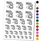 Virtual Cuddle Cuttlefish Temporary Tattoo Water Resistant Fake Body Art Set Collection - Black (One Sheet)