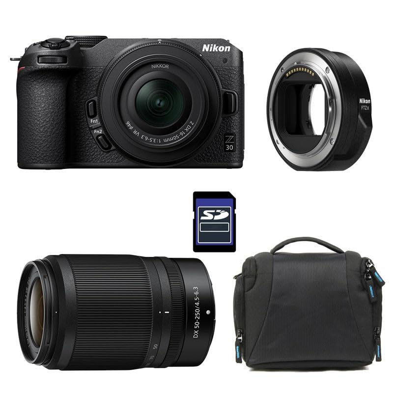 Kit de fotografía Personalizado Creado con NIKON Z30 + Z 16-50 + Z 50-250 + Sac + Carte SD 8 Go + Adaptateur FTZ II