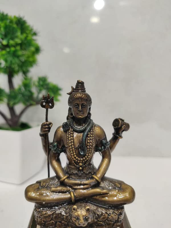 Lord Shiv idol pour tableau de bord voiture en bronze 4 pouces pour vos voyages sereins