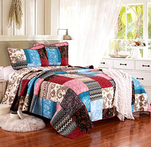 Colcha Cama 150, Colchas Bouti Edredon Reversible Algodo Acolchado Manta, Patchwork Edredones...