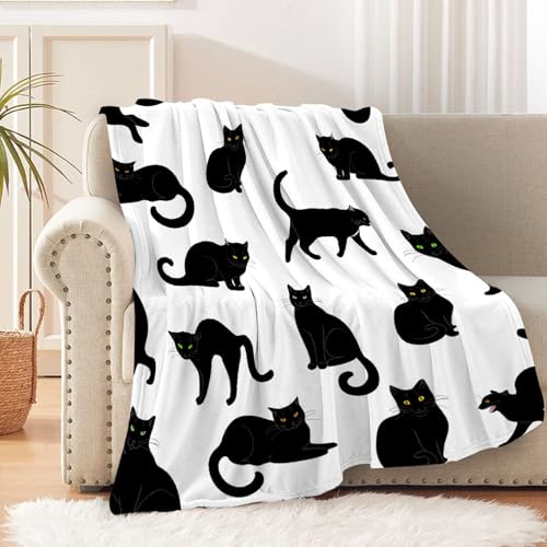 Black Cat Blanket Halloween Black Cat Gifts for Girls Pet Blankets - image 1