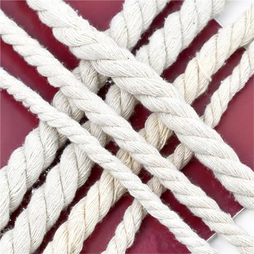 Cordon algodon torcido beige 8mm para manualidades de macramé y cuerda de 10 metros 6