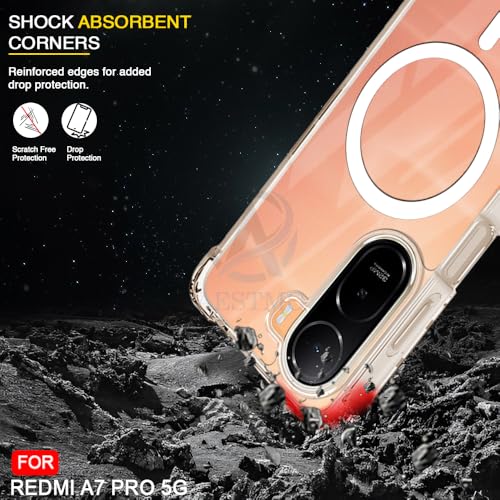 Image of AESTMO Clear Back Cover for Redmi A7 Pro / C85X 5G | 360 Protection | Transparent Back Cover for Redmi A7 Pro / C85X 5G (PC + TPU, Compatible with MagSafe Accessories, Transparent Bumper)
