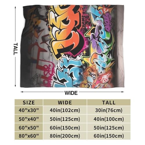 Couverture micro ultra douce graffiti KHiry 203x152 cm pour lit