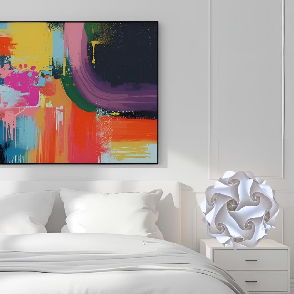 Lampadesign® Lampada da Terra Sfera bianca moderna soggiorno camera da letto stanza a Led FIOCCO 50 cm salotto sala da pranzo Lampadina luce fredda e27 17W Illuminazione d'interni che rilassa la vista