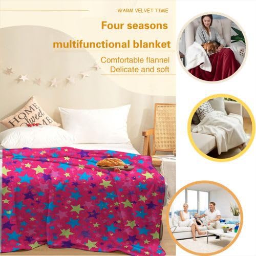 Mantas para Sofas Grandes 220x240 Estampado de Estrellas, Manta Termica Franela Mantilla Felpa para Cama 135/150, Mantitas Polar Suave y Cálida para Perro Mascota Habitacion Dormitorio_7229a
