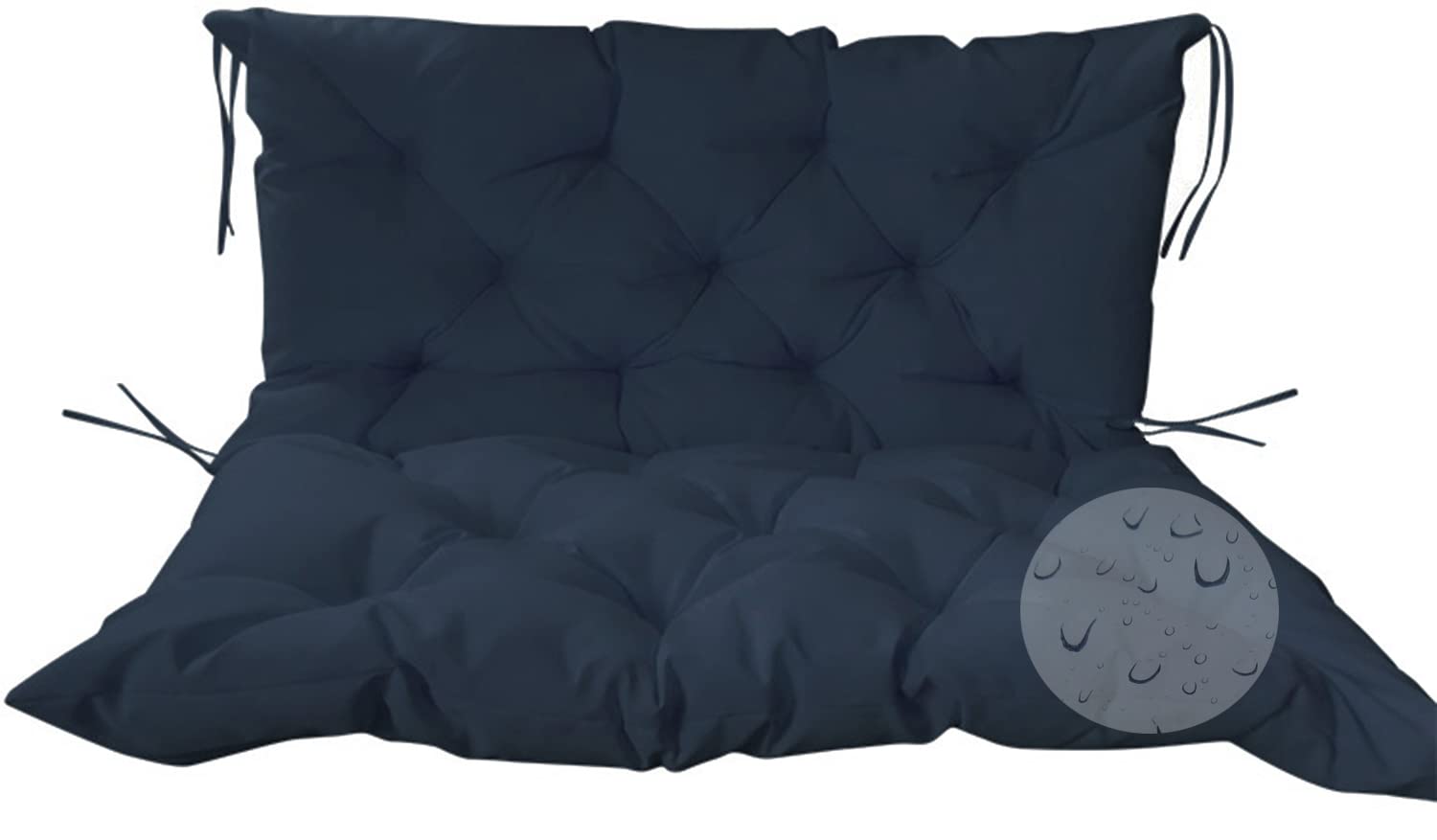 Coussin de banc de jardin imperméable rembourré avec dossier pour balancelle pelouse