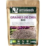 Graines de Chia Bio 1KG | Sources de Protéines, Oméga 3, Fibres | Salvia Hispanica | Qua...