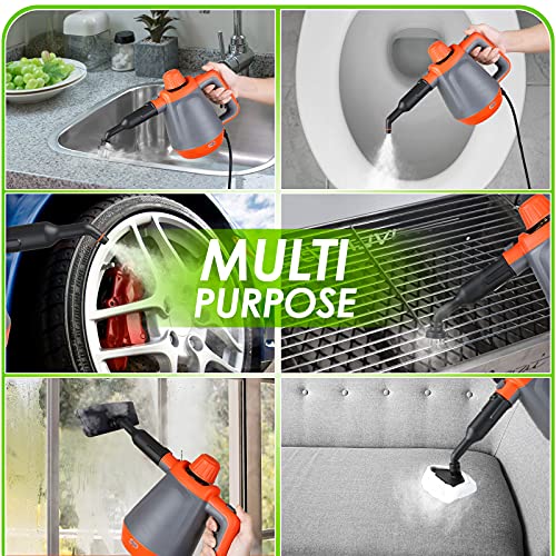 Limpiador-a-Vapor-de-Mano-1200W-Vaporeta-de-Limpieza-Hogar-con-Tanque-de-450ml-y-9-Accesorios-Vaporeta-de-Mano-de-Alta-Presion-para-Hogar-Cocina-Bano-Alfombras-Ropa-Cortinas