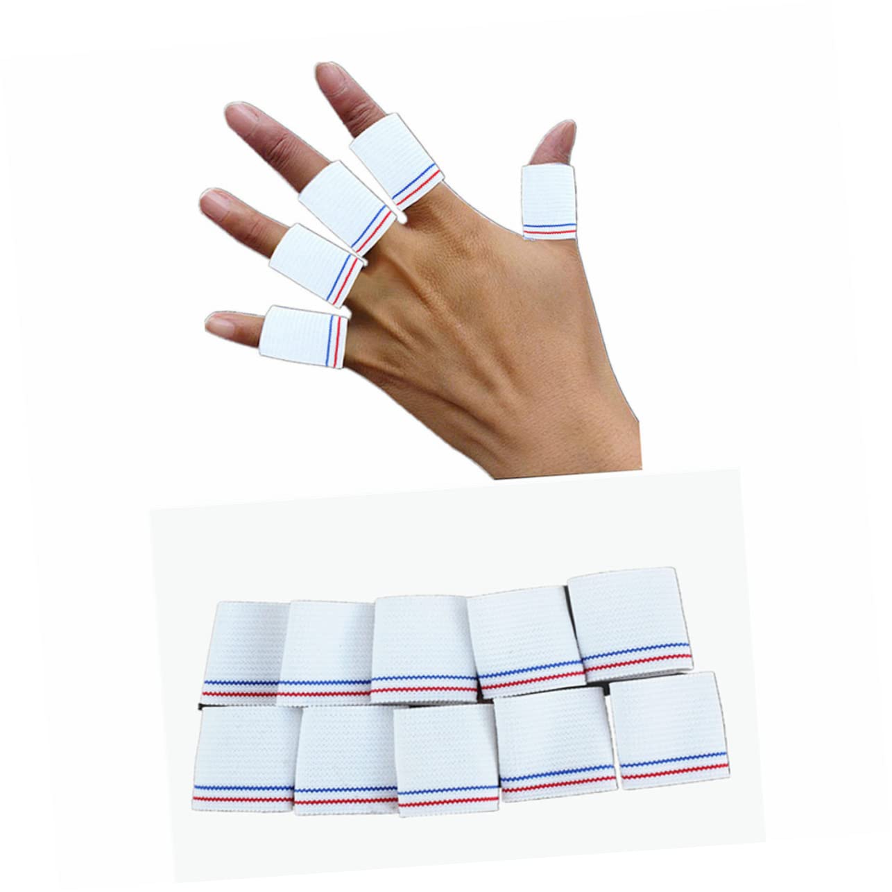 Ipetboom 20pcs Nylon Finger Sleeves for Sports Protection Breathable Knit Design for Basketball Volleyball Training Lightweight Easy to Wear Injury Prevention Hand Washable White