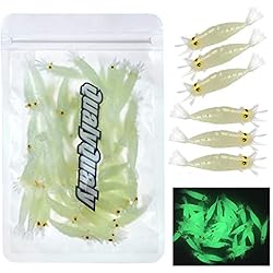 Señuelo Gamba Magbite QualyQualy Glow Señuelos de Pesca de plástico, Cebo Artificial de Brillo Luminoso, señuelo para camarones, señuelos para Gusanos, señuelos de Pesca (54 Piezas señuelo para camarones)