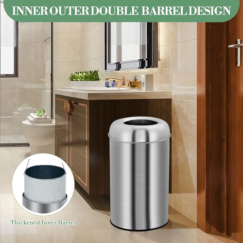 Caneca de basura abierta acero inoxidable 50L miniatura 4