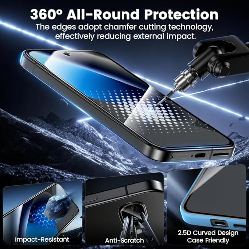 Image of Mr.Shield Easy-X Screen Protector for Google Pixel 11 /11 Pro /10 /10 Pro | Pixel 9 / 9 Pro [2 Pack] Tempered Glass Guard, Military Grade Shatterproof, Easy Installation Tray, HD Clarity, Case-Friendly
