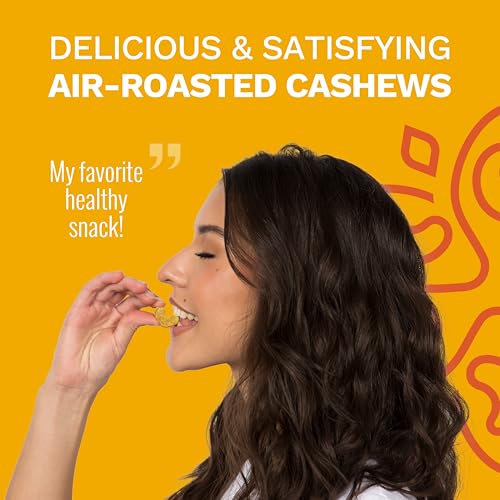 Image of Golden Turmeric Wrapped Whole Cashews by Karma Nuts, Air Roasted with Natural Skins, 2X more Fiber, Whole 30, Peanut-Free Facility, Kosher, Everyday Nut Snack, 7oz Resealable Bag