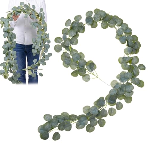 Eucalipto Artificial Guirnalda,Eucalipto Artificial,Planta Colgante de Eucalipto,Hojas de Eucalipto Falsas,Planta Artificial para Decoración, Plantas Verde Artificial,para Bodas,Fiestas,1m