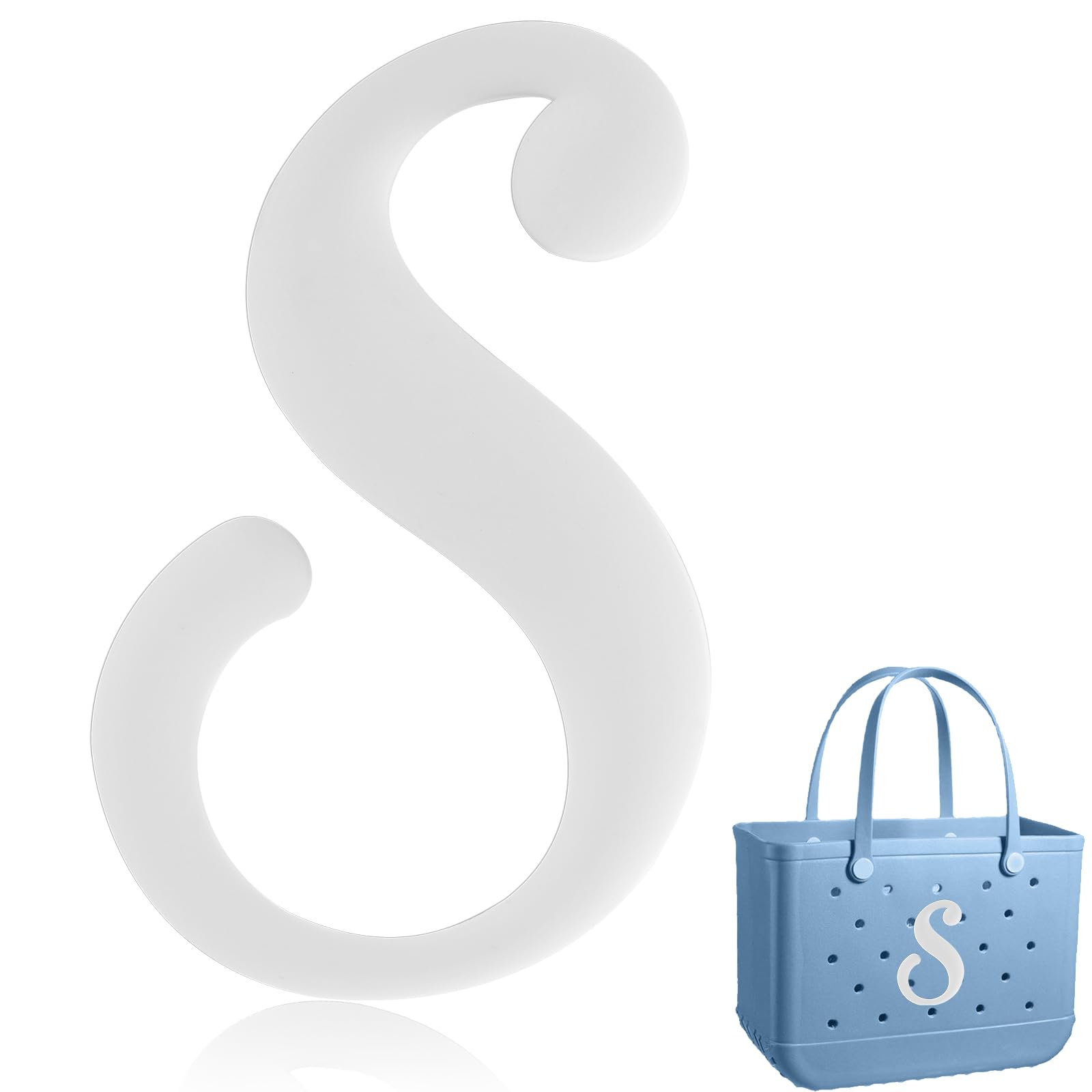 ALKNOTDecorative Lettering Charms for Bogg Bag, Alphabet Lettering Accessories, Decorative Bogg Bag Charms Insert Alphabet Lettering, Alphabet 3D Letters for Personalizing Handbag DIY White