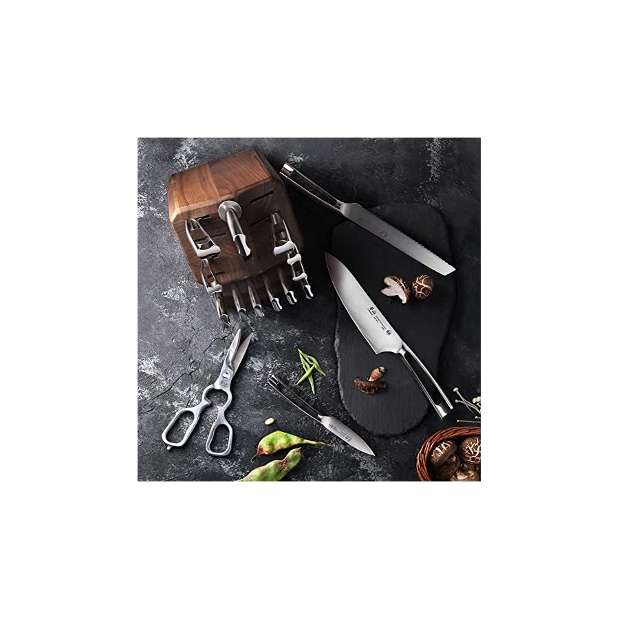 Cangshan N1 Series 1024784 German Steel Forged 17-Piece Knife Block Set, Walnut