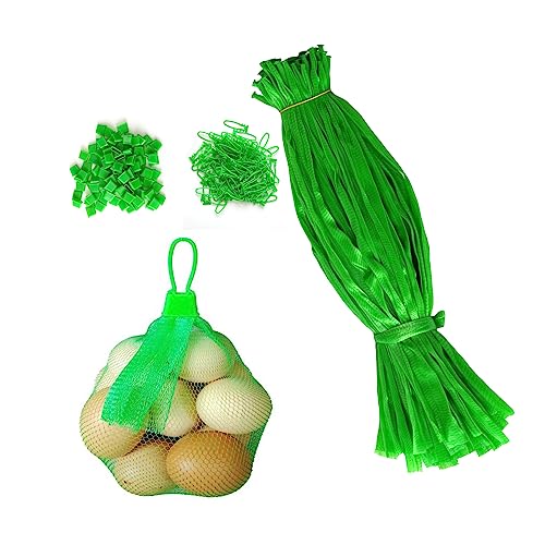 通用 100 Bolsas de Red Reutilizables, Bolsa de Red de Huevos, para Bolsas de Almacenamiento de Frutas nueces, especiería y Verduras Le Shopping y el Almacenamiento, Verde, no