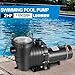 Leomru 2 HP Pool Pump 6800 GPH Self Priming in/Above Ground Swimming Pool Pump 110V/220V Dual Voltage Single Speed Pumps with Strainer Basket 6Pcs Connectors