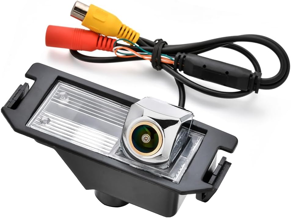 AHD 720P/CVBS Car Rear/Front View Fisheye Lens License Plate Camera with RCA Cable & Vehicle Camera for Hyundai Elantra Touring /i30/Coupe S3/Tuscani/Tiburon Genesis & Silver Backup Camera