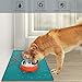 VIVAGLORY Dog Food Mat, Cat Dog Feeding Mat, Waterproof Non-Slip Food Grade Silicone Mat Placemat with Raised Edge, Anti-Messy Pet Bowl Mat for Food and Water, Deep Green, S(19