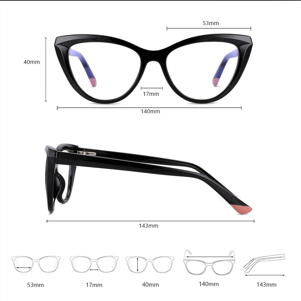 Moda Cat Eye Occhiali Uomo Donna Cerniera a molla Montatura per occhiali
