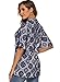 HOCOSIT Women's Floral Print Short Ruffle Sleeve Pleated Front V Neck Button Tunic Tops