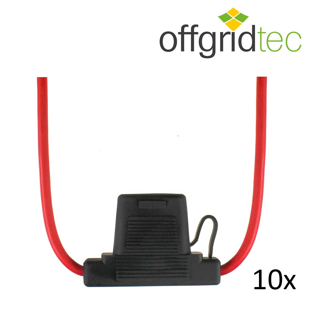 Set of 10. Offgridtec 10 mm² Standard Blade Fuse Holder for Maxi fuses, Red, 10 Stk - Image 2